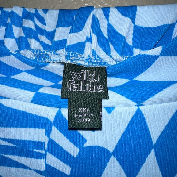 Stretchy blue flared checkered pants - Picture 4 of 5